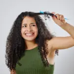 curly hair brushing